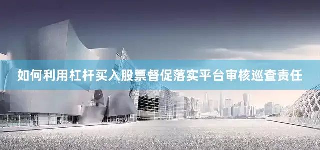 如何利用杠杆买入股票督促落实平台审核巡查责任